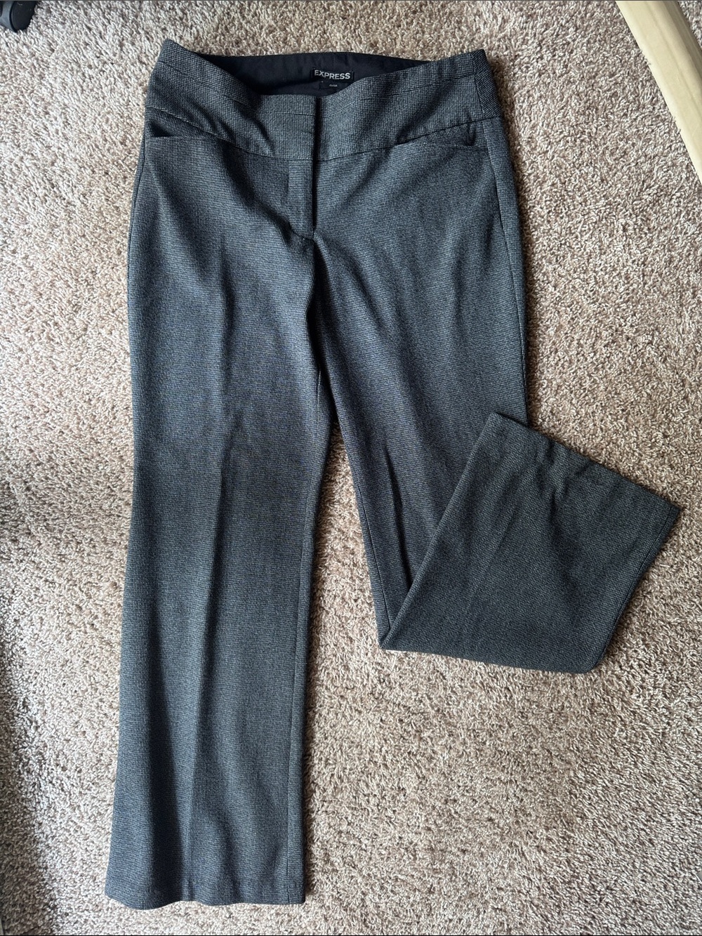 Express Women's Charcoal Boot Cut Editor Dress Pants